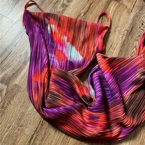 Vibrant Multicolor Pleated Dress